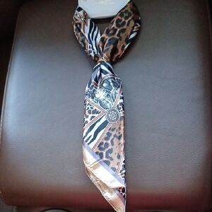 Chic Animal Print Silk Scarf